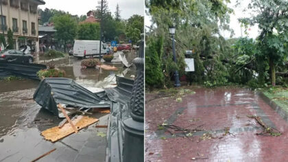 ”Sfarsitul lumii la Sinaia!” Acoperisul...